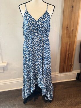 Blue & White Floral Maxi Dress